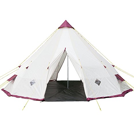 Skandika Tipii 300 Giant Teepee Tent  - Beige/Burgundy