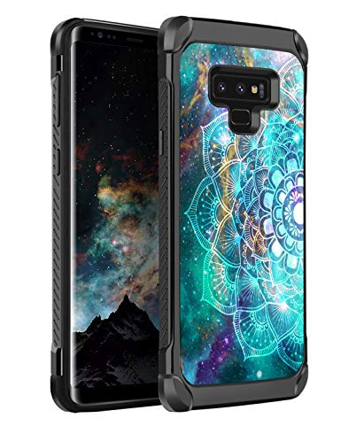 BENTOBEN Galaxy Note 9 Case, Slim 2 in 1 Hybrid Hard PC Soft TPU Glow in The Dark Luminous Noctilucent Shockproof Dual Layer Protective Phone Cases Cover for Samsung Galaxy Note 9, Mandala in Galaxy