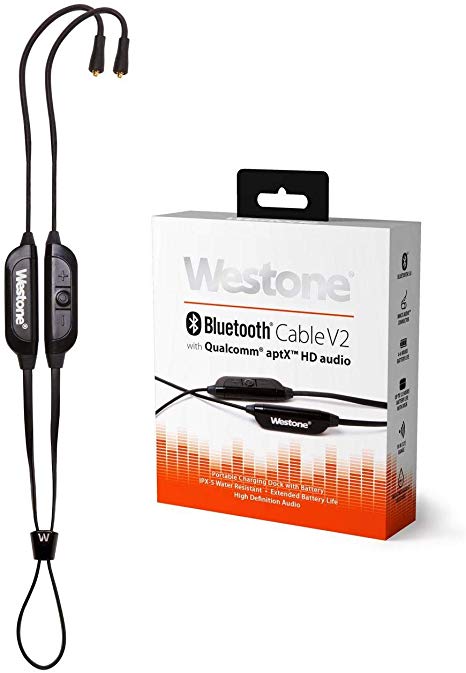 Westone Bluetooth V2 Earphone & in-Ear Monitor Cable Microphone MMCX Connector 12 Hours Battery Life