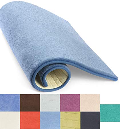 Simple Deluxe Memory Foam Bathroom Floor or Kitchen Runner Rug Mat - Washable, Soft 20 x 30-Inch, Midnight Blue