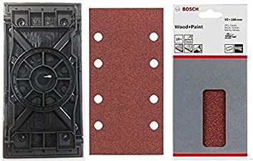 Bosch Replacement Sanding Plate with Bosch Sanding Sheets for Wood & Paint (10/Pack - Mixed Grit) (Version to Fit: Bosch PSS 200A Sander ONLY) c/w Cadbury Chocolate Bar