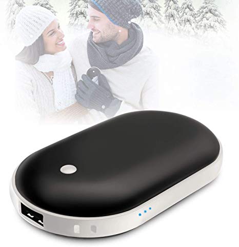 EASYSO Rechargeable Hand Warmer 5200mAh Power Bank,Portable USB Electric Hand Warmers Double-Sided Heating Mobile External Battery Charger