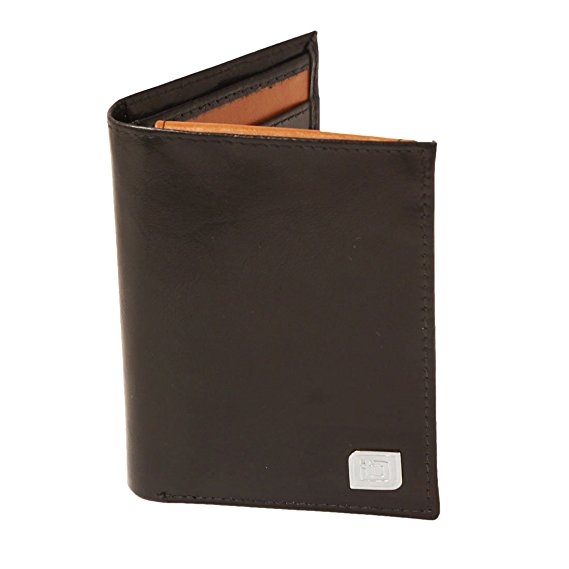 RFID Wallet in Genuine Leather - Vertical Two Tone 9 Slot by Identity Stronghold - RFID Blocking Wallet - Credit Card Protector