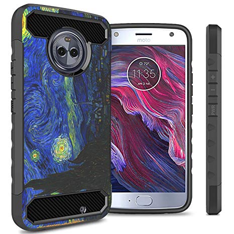 CoverON Arc Series Moto X4 Case with Shock Absorbing Protection and Carbon Fiber Accents for the Motorola Moto X4 - Starry Night Design