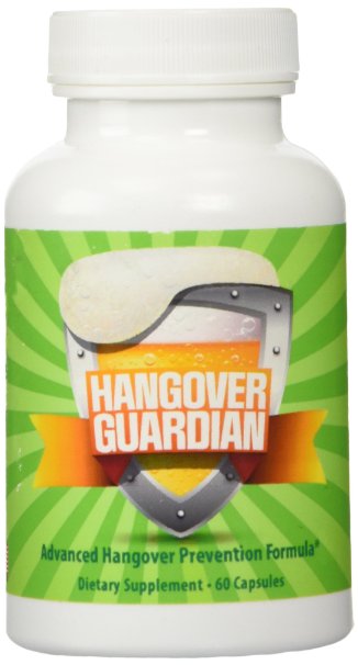 Hangover Guardian: Advanced Hangover Pills w/Activated Charcoal, Cysteine, COQ10, & B Complex Vitamin Formula (60 Capsules)
