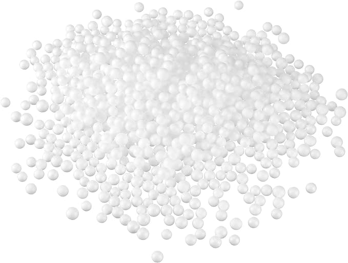 uxcell 2 Packs 0.1" White Mini Polystyrene Foam Beads Ball Round for the Arts, DIY Crafts, Party Decorations, Fillings of Vase Pillow