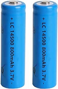 14500 Battery, 2 Pack 800mAh AA Size Rechargeable Lithium Battery Pack 14500/800mAh/3.7V