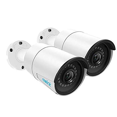 Reolink 5MP PoE Camera（2 Pack） Outdoor/Indoor Video Surveillance Home IP Security IR Night Vision Motion Detection Audio Support w/SD Card Slot RLC-410-5MP