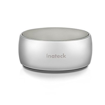 Ultra Portable iPhone Speaker, Inateck Wireless Bluetooth Speaker with Aluminum Body, Enhanced Bass and Superior Sound, for iPhone, iPad, Samsung, Nexus, HTC and More - Silver