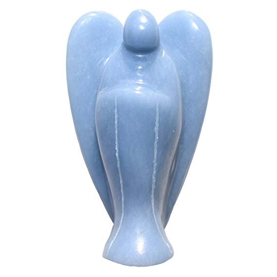 ZenergyGems™ [1] One XL CHARGED 3" Angelite Crystal Hand-Carved Pocket Angel Peaceful, Calming, Healing Crystal Energy! by ZENERGY GEMS