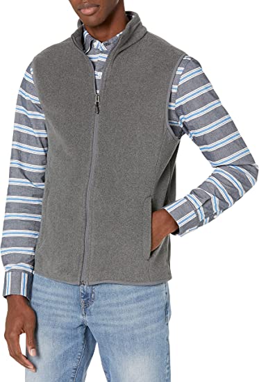 Amazon Essentials Men's Full-Zip Polar Fleece Vest