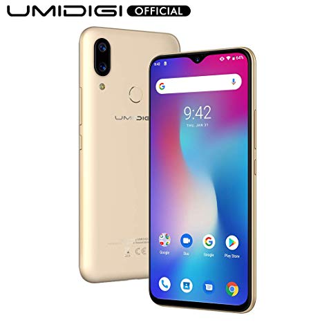 UMIDIGI Power Mobile Phone SIM Free Android 9 Pie Smart Phone 6.3" FHD  64GB ROM 4GB RAM 5150mAh Battery 18W Fast Charge Dual 4G Smartphone 16MP 5MP Camera [Gold]