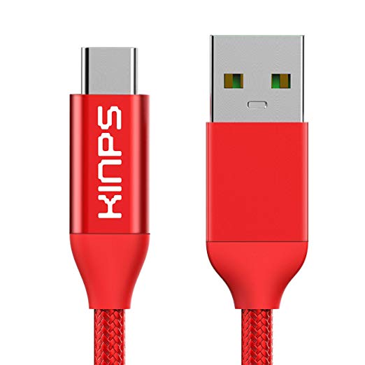 Kinps USB C Cable, Nylon Braided 3FT 22.5W 40W 5A USB Type C Fast Charging Cable for HuaWei mate 20 Pro/P20 Pro,Samsung GalaxyS9/S8  Note 9/8,Sony Xperia XZ,Google Pixel2/XL,HTC,OnePlus 5T/6 and more