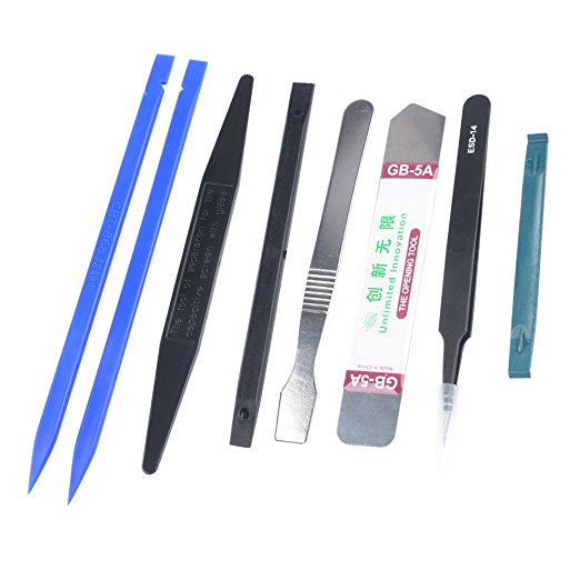 Professional Safe Opening Pry Tool Repair Kit with Non-Abrasive Nylon Spudgers and Anti-Static Tweezers,8 Pcs Included.