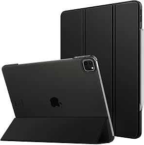 MoKo for iPad Air 13 Inch M2 Case 2024/ iPad Pro 12.9 Case (6th/5th Gen 2022/2021), Slim Smart Shell Translucent Frosted Hard PC Back Cover, Support Touch ID & Pencil Pro/2nd/USB-C, Space Black