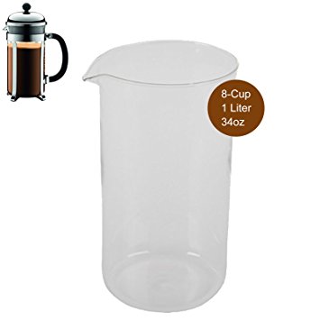 First4Spares For Bodum Spare Glass Carafe for French Press Coffee Maker, 8-Cup, 1.0-Liter, 34-Ounce
