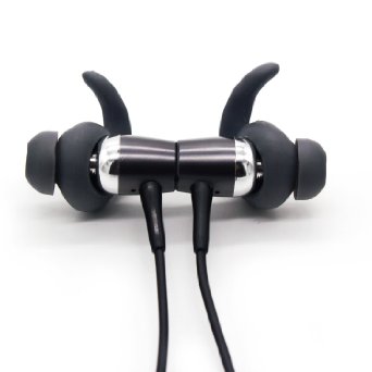 Bluetooth Headphones,Wish House NT91 Bluetooth 4.1 Stereo Magnetic In-ear Wireless Earbuds Headset Earphones,Sweatproof Earhook Headphones,Secure Fit for Gym Hiking Jogger (Black)
