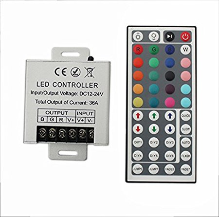 JOYLIT 44 Keys LED IR RGB Remote Controler For RGB SMD 3528 5050 LED Strip LED Lights Controller Input DC12V 30A