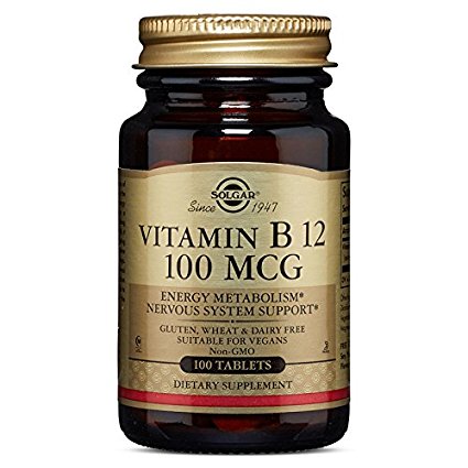 Solgar Vitamin B12 Tablets, 100 mcg, 100 Count