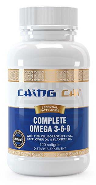 Complete Omega 3-6-9 | Non-Gmo | Extra Strength Essential Fatty Acids | With Fish Oil, Borage Seed Oil, Safflower Oil, Flaxseed Oil | 120 Softgels