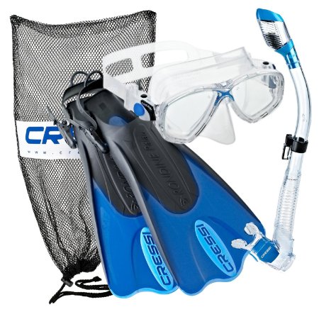 Cressi Palau Mask Fin Snorkel Set with Snorkeling Gear Bag