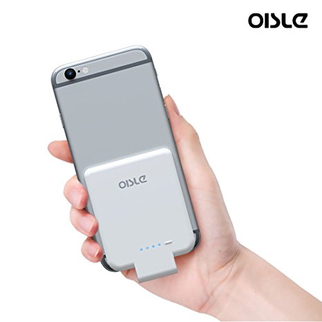 OISLE iPhone Mini Power Bank 2200mAh,Ultra Thin Wireless Backup Battery(0.28inch Thickness,51g Weight) with Lightning Port,High-Speed Charging Mode External Battery for iPhone 5(s)/6(s)/7 (White)