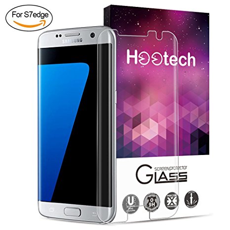 Samsung Galaxy S7 Edge Screen Protector, Hootech [1 Pack] Galaxy S7 Edge Premium Tempered Glass Screen Protector, 9H Hardness, Bubble Free, Anti-Fingerprint HD Screen Protector Film