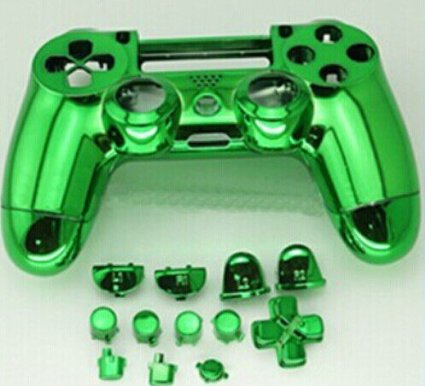 CrownTrade® PS4 Controller Chrome Shell Mod Kit   Matching Buttons set (UK Dispatch) (green)