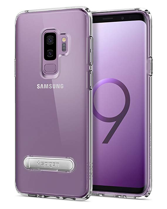 Samsung Galaxy S9 Plus Case, Spigen® [Ultra Hybrid S] Galaxy S9 Plus Case with Slim Clear Protection Air Cushion Technology and Magnetic Metal Kickstand for Samsung Galaxy S9 Plus (2018) - Crystal Clear - 593CS22928