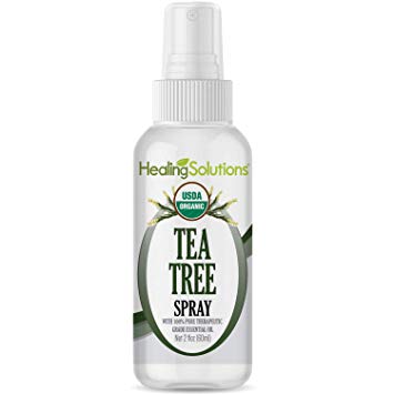 Organic Tea Tree Oil Spray - Made from 100% Pure Tea Tree Essential Oil - Certified USDA Organic - 2oz Bottle by Healing Solutions