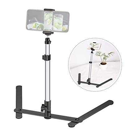 Neewer Photo Copy Stand Pico Projector Stand Webcam Stand with Phone Clamp Overhead Phone Mount Phone Stand Adjustable Tabletop Monopod Stand Compatible with Smartphone for Online Video Demo Drawing