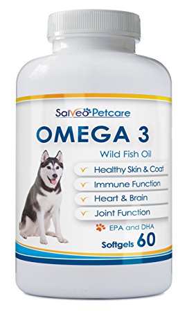 Omega 3 Fish Oil for Dogs - Natural Pet Supplement for Shiny Coat - Wild Caught More EPA & DHA than Salmon Oil - No Fishy Smell or Mess - Ideal for Medium Large Dogs