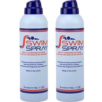 Swim Spray Natural Chlorine Neutralizer for Hair & Body - 6 oz. Bottles (Pack of 2)
