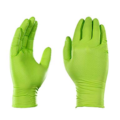 AMMEX - GWGN44100-BX - Nitrile Gloves - Gloveworks - HD, Disposable, Powder Free, Latex Rubber Free, Industrial, 8 mil, Medium, Green (Box of 100)