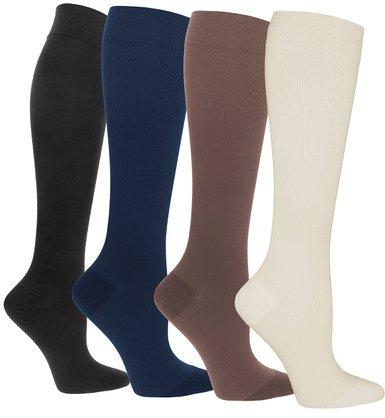 Compression Socks  Womens Compression Stockings Assorted 4 Pack shoe sizes 4-10-Sugar Free Sox