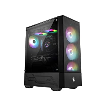 MSI MAG Forge 112R Mid Tower Gaming PC Case (Black,1 x 120mm ARGB Fans, USB 3.2 Gen 1 Type-A, Tempered Glass Panel, Magnetic Dust Filter, ATX, m-ATX, Mini-ITX)