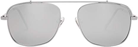 SOJOS Polarized Square Aviator Sunglasses with Spring Hinge Mirrored Lens SJ1118