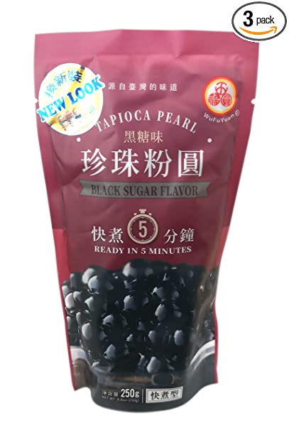WuFuYuan - Tapioca Pearl Black 8.8 Oz / 250 G (Pack of 3)