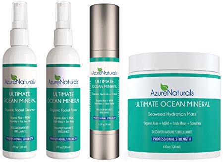 ULTIMATE OCEAN Mineral Gift Set Includes Ocean Mineral Hydration Cream   Organic Ocean Mineral Toner   Natural Cleanser   Seaweed Hydration Facial Mask