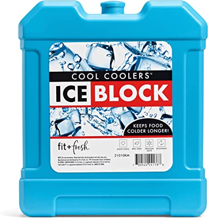 Cool Coolers by Fit   Fresh, XL Freezer Ice Block, Large and Powerful Ice Pack, Perfect for Insulated Cooler, Beach Bag, Backpack Cooler & More, 1PK, Blue