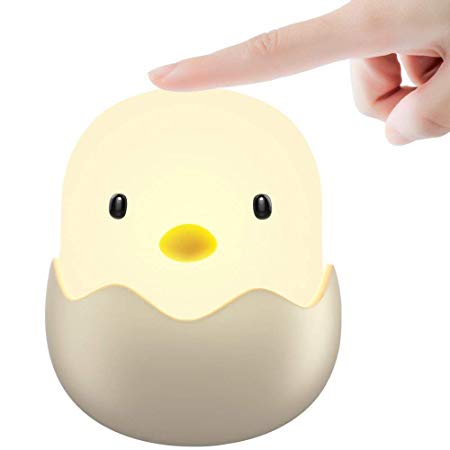 Tecboss Night Light for Kids, Baby Night Light Rechargeable Bedside Lamp for Breastfeeding, Safe ABS PP, Adjustable Brightness Touch Control,Warm White 300 Hours Runtime Chick Nightlights