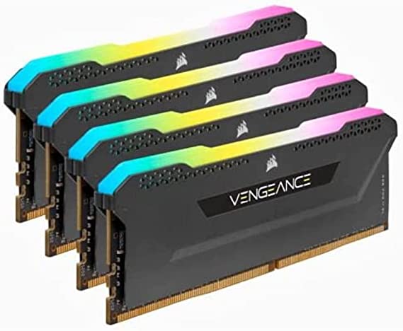 Corsair Vengeance RGB PRO SL 64GB (4x16GB) DDR4 3200MHz C16 Desktop Memory (10 Ultra-Bright RGB LEDs, Custom Performance PCB, Tight Response Times, Intel XMP 2.0) Black