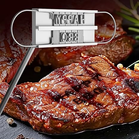 BBQ Branding Iron with Changeable Letters Creative Barbecue Steak Names Press Tool for Grilling Outdoor