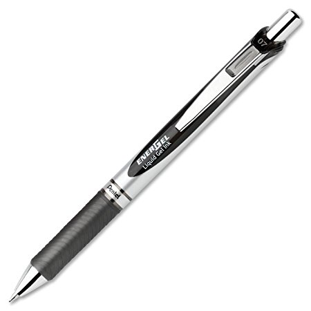 Pentel EnerGel Deluxe RTX Retractable Liquid Gel Pen,0.7mm Metal Tip, Black Set of 5 ( BL77-A )