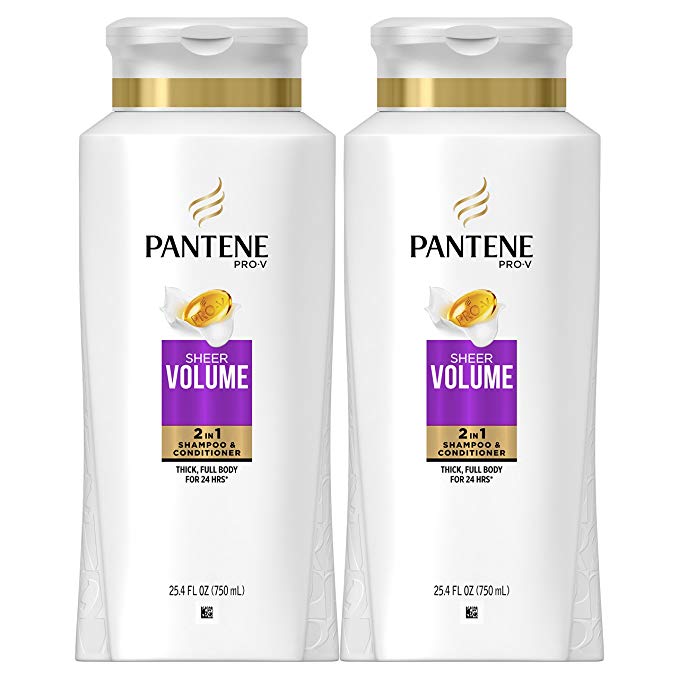 Pantene Pro-V Sheer Volume 2 in 1 Shampoo & Conditioner, 25.4 Fluid Ounce (Pack of 2)