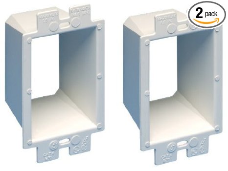 Arlington BE1-2 Electrical Outlet Box Extender, 1-Gang, White, 2-Pack