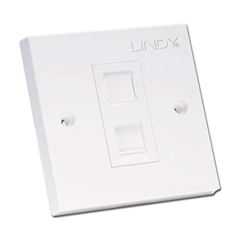 LINDY CAT5e Single Wall Plate with 1 x RJ-45 Shuttered Socket Unshielded