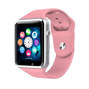 Bluetooth Smart Watch with Camera, TechFaith A1 Smart Watch for Android Smartphones (Pink)