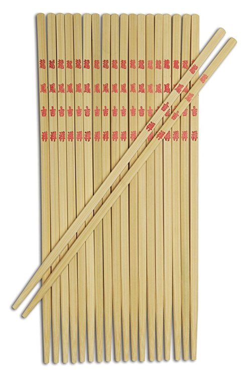 JapanBargain 9 Inch Bamboo Table Chopsticks 10-Pairs