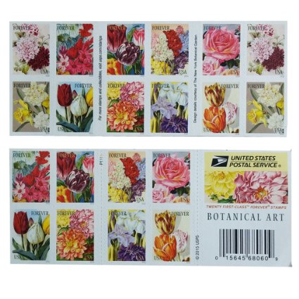 20 Botanical Art USPS Forever First Class Postage Stamps Beautiful Flower Bloom